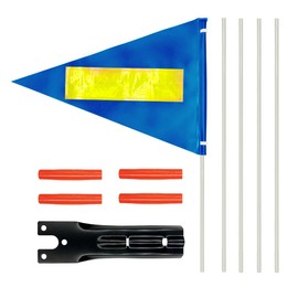 RAXCONN Wheelchair Safety Flag, Bicycle Safety Flag, Polyester Full Color Tear Resistant Waterproof Blue with Reflective Flag (blue-1)