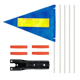 RAXCONN Wheelchair Safety Flag, Bicycle Safety Flag, Polyester Full Color Tear Resistant Waterproof Blue with Reflective Flag (blue-1)