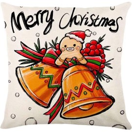 Christmas Throw Pillow Covers 18x18 Inch Linen Cushion Pillowcase Santa Reindeer Gnome Gingerbread Winter Holiday Farmhouse Decor for Sofa Couch Set of 4