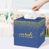WNINK Blue Gold Cards Box, Cards Receiving Box For Birthday,