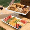 PSFTREY 4-Pack Plastic Large White Serving Trays Set - Reusable