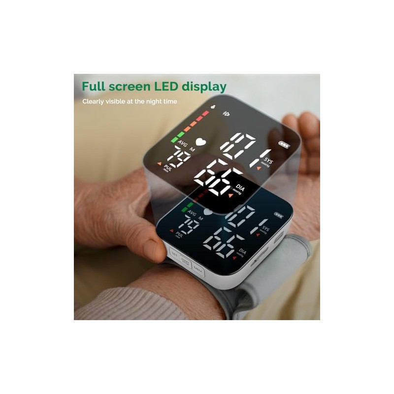 Greetmed Tensiómetro Automático Para Muñeca, Con Pantalla Led Digital, Con