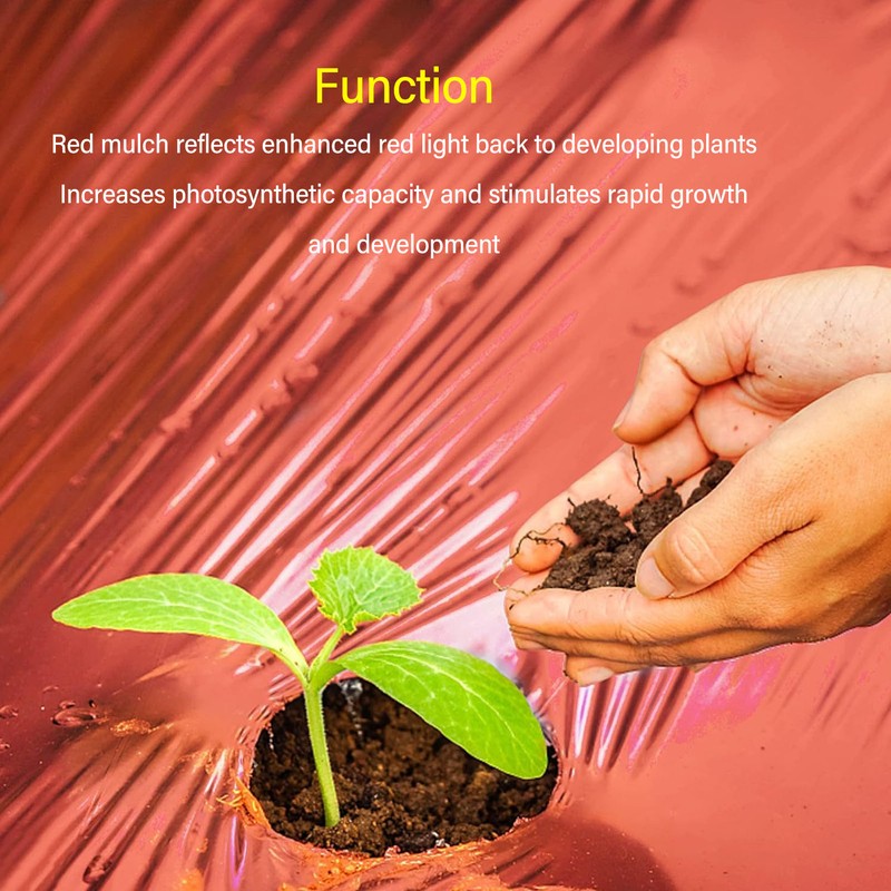Red Mulch Professional Large Coverage Increases Harvest PE Garden Plastic