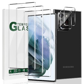 [3+2 Pack] Galaxy Note 20 Ultra Screen Protector,9H Tempered Glass,Ultrasonic Fingerprint Support,3D Full Coverage,HD Clear Scratch Resistant for Galaxy Note 20 Ultra 5G 6.9 Inch Glass Screen Protector