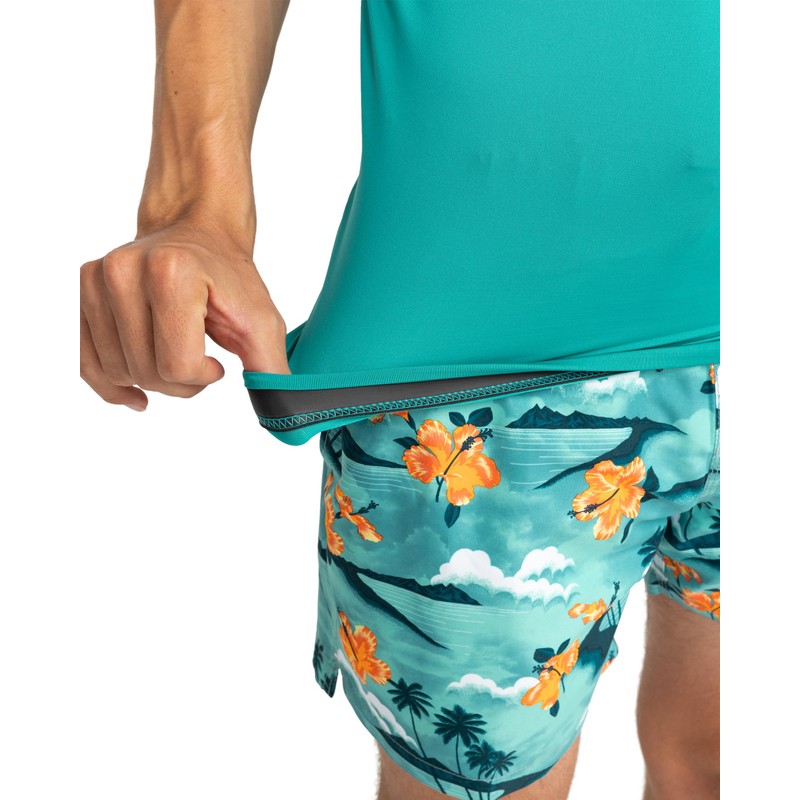 BILLABONG Mens Contrast Allover Rash Guard Set, Blue, M EU