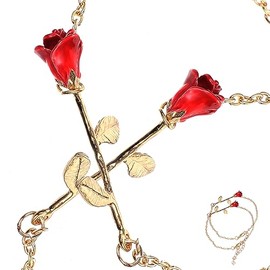 SHOWERORO 2pcs Fashion Alloy Rose Bracelet Adjustable Bangle for Women Girls Elegant Jewelry for Mother's Day