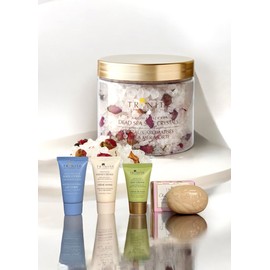 TRINETI Aroma Bath Salt (Rose), Luxury Gift Set, Gift Box, Paper Bag Included, Dead Sea Bath Salt, Dead Sea Soap, Dead Sea Mud & Jojoba, Olive Oil Soap, Mineral Day Cream, Face Cream, Body Cream, Bath