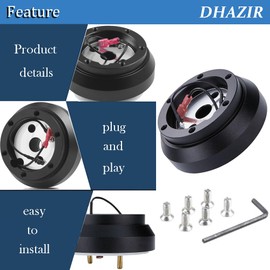 140H Steering Wheel Short Hub Adapter Kit 6-Hole Fits For Nissan 200X 240SX S13 S14 260Z 280Z 300ZX Skyline Pickup Maxima Altima Pulsar Sentra Titan 510 610 810 Harbdod