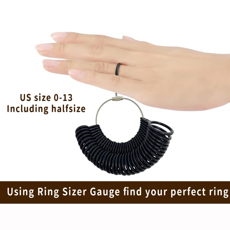 Ring Sizer Measuring Tool,Ring Measurer and Mens Ring Sizer,7pcs Rings