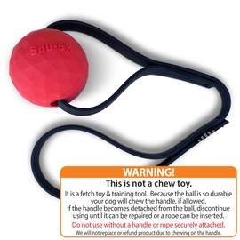 K9 Ops Dog Ball Tug with Handle Biotug Fetch Toy - Rubber Reward Toys - Large Dogs Durable Indestructible Aggressive Chewers Pitbull Dobermann Rottweiler Shepherd (MD/LG, Ruby Red)