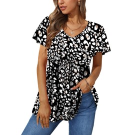 Boho Clothes for Women Elegant Tops for Women Tunic Tops Short Sleeve Shirts Size XL