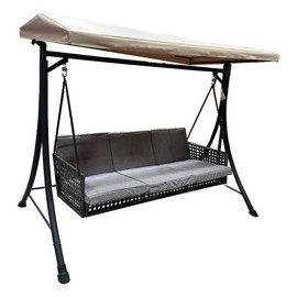 Garden Winds Replacement Canopy Top Cover Compatible with The Living Accents 3 Person Black Steel Swing - RipLock 350