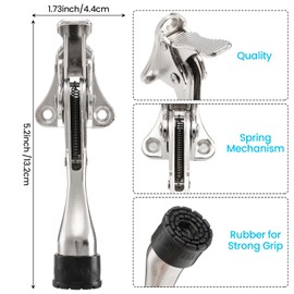 Chumia 12 Pcs Kick Down Door Stops 5.2 Inch Heavy Duty Door Stops for Bottom Adjustable Non Slip Rubber Tips Spring Kick Down Stopper