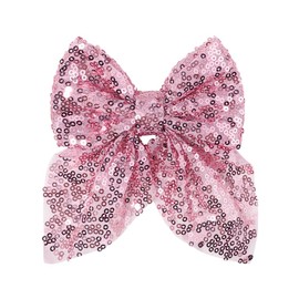 Pink Glitter Hair Bow for Women Girls Sequin Hair Clips for Thick Fine Hair Bowknot Bow Accessories for Girls Teenagers Pink Bowknot Hairpin Sparkly Barrettes for Party Prom Y2k Accessories