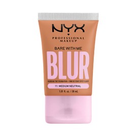 NYX PROFESSIONAL MAKEUP Bare With Me Blur Skin Tint Foundation Make Up with Matcha, Glycerin & Niacinamide - Medium Neutral