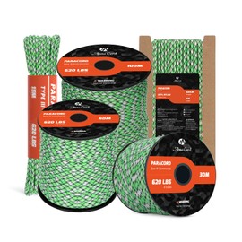 Abma Cord Paracord 4mm 50m 100% Nylon Rope 9 Strands Type III Parachute Cord for DIY, Camping, Survival, Outdoor - Max. 280kg - Island