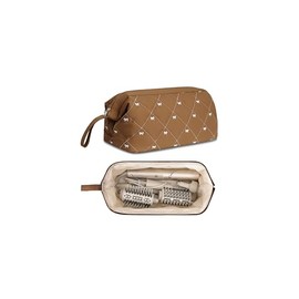 Shark Flex - Funda acolchada para el cabello con diseño de lazo, funda de transporte portátil para accesorios de rizador plano, Marrón, Acolchado