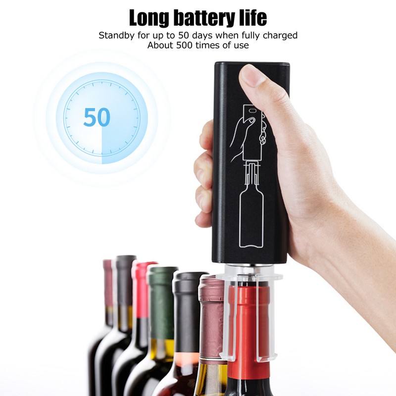 Electric Wine Opener Aluminum Alloy USB Charging Automatic Corkscrew Set