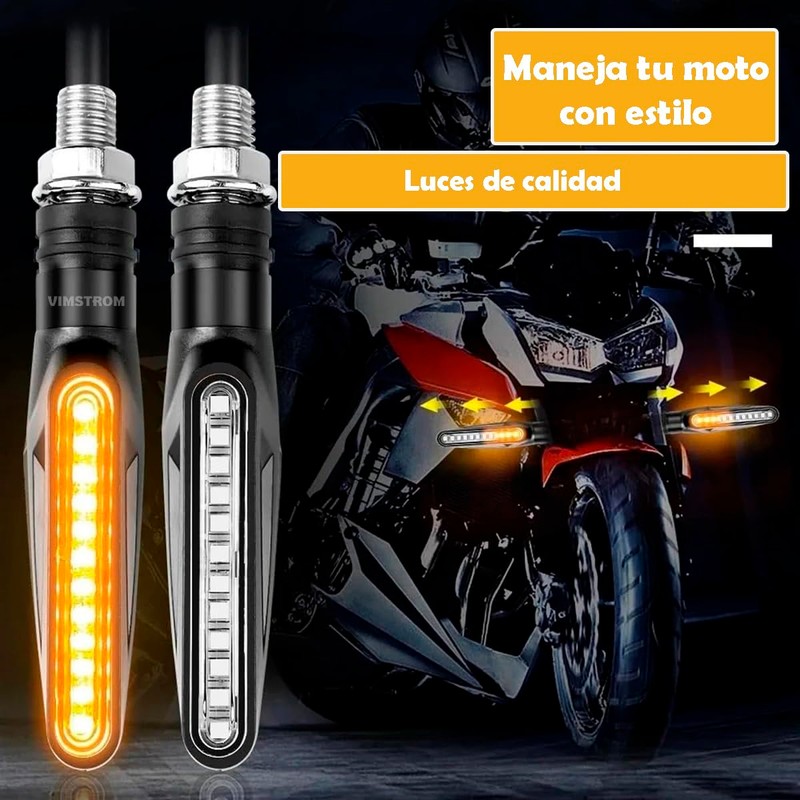 Set 4 Piezas De Luces Direccionales Intermitentes LED Para Moto