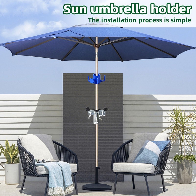 Ajuanbazha Adjustable Parasol Holder for Balcony Railing, Space-Saving Bracket for