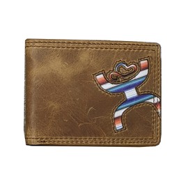 HOOEY Bi-Fold Leather Men's Wallet (Hands-Up - Sunset Serape)