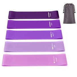 Wanme Bandas de Resistencia [Paquete de 5], Lazos Elásticos para Ejercicio Fitness, Suaves con la Piel para Mujeres y Hombres, 5 Niveles de Resistenci