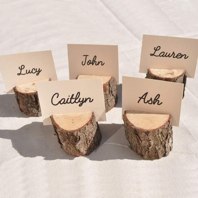 NETUME Wooden Menu Card Holder, Place Card Holder, Wood, Pack