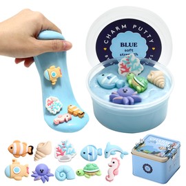 Special Supplies Sensory Therapy Putty for Kids and Adults with 10 Cute Charms - Resistive Hand Exercise Stress Relief Therapy Putty, Five Ounces of Each Putty (Sea Set - Strength: Soft)