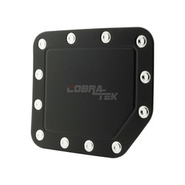 Cobra Tek Fuel Tank Gas Door Cover Self Adhesive | Fits 2004-2015 Titan | Black Color Stainless Steel Exterior Accessories