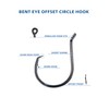 BLUEWING Bent Eye Offset Circle Hooks Fishing Hooks High Carbon