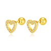 CZ Heart Studs Earrings for Women 925 Sterling Silver Small