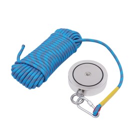 Magnet Fishing Kit 4000LBS, Deluxe Double Sided Fishing Magnet Kit with 66ft Rope Non-Slip Gloves and Case, Strong Pull Force Fishing, Premium Magnetic Fishing Kit for River, Lake, Beach, Lawn