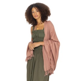 likemary Pashmina Shawls and Wraps - Large Merino Wool Blanket Scarf for Women - Handmade Travel, Meditation & Festival Wrap - Blanket Scarf Dusty Pink Shawl