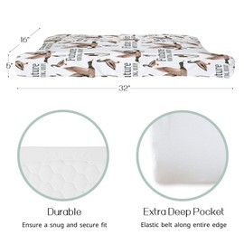 HawSkgFub Future Duck Hunting Buddy Changing Pad Cover for Baby Boy, Wild Mallard Hunter Diaper Change Table Covers, Soft Stretchy Breathable Safe Snug Fitted Changing Mat Sheets Fit 32"/34" x 16"