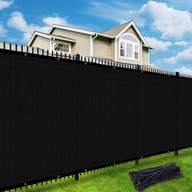 UPGRADE 0 6' X 2 5' Customized Privacy Fence Screen – HDPE Outdoor Mesh Shade Cover for Patio, Garden, Yard, Balcony Black