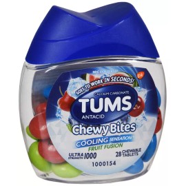 TUMS CHEWY BITES TABLET 28CT    calcium carbonate ORAL TAB CHEW 300MG(750)
