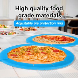 QUWOLACE Adjustable Silicone Pie Crust Shield, Pie BPA-free Pie Crust Protector Cover Kitchen Tool for Baking Pie Pizza, Fit 8-11.5 Inch Pies- Dishwasher Safe (Blue)