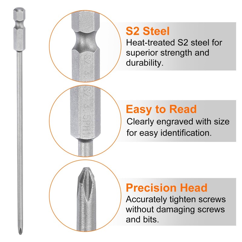 sourcing map #1 Phillips Screwdriver Bit PH1 1/4" Hex Shank