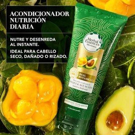 HERBAL ESSENCES Bio:Renew, Acondicionador sin sal' de uso diario para cabello seco, maltratado y/o rizado Nutre e Hidrata Pequi & Aguacate 250 ml