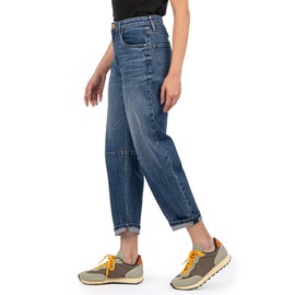 KUT from the Kloth Ashley High-Rise Slouchy Barrel Straight Leg in Dedication - Jeans for Women - Cotton Dedication 10 27