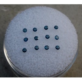pinnaclediamonds 12 blue natural diamond loose faceted rounds 1.5mm each