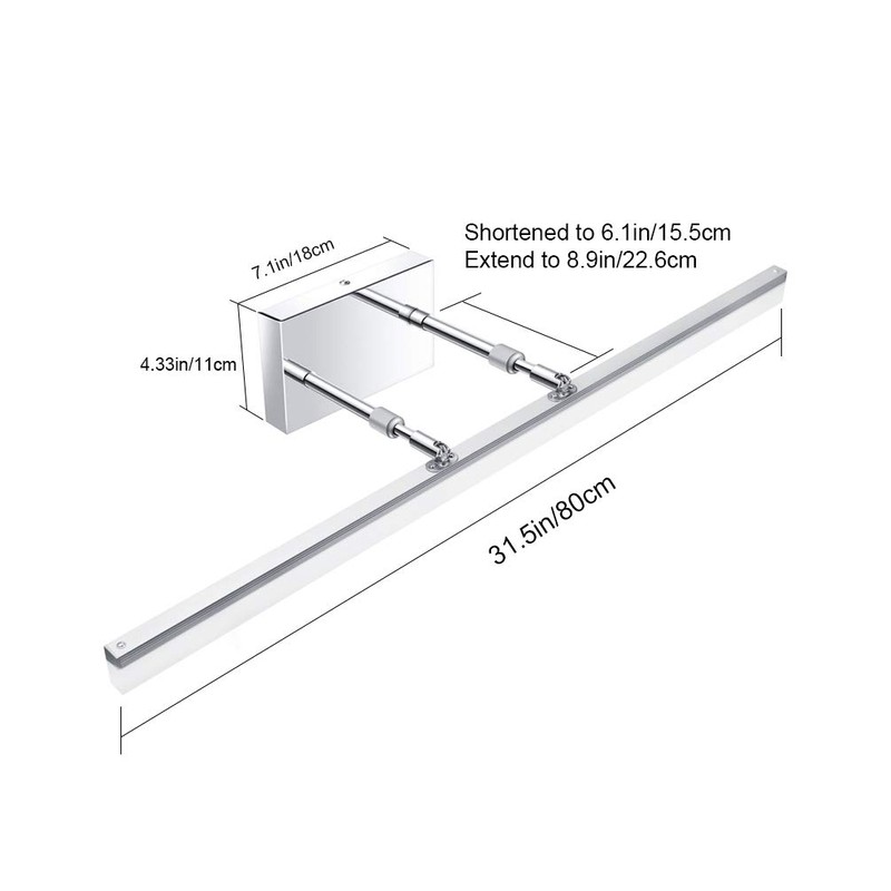 Aipsun 31.5 inch LED Vanity Lights Adjustable Bathroom Vanity Light