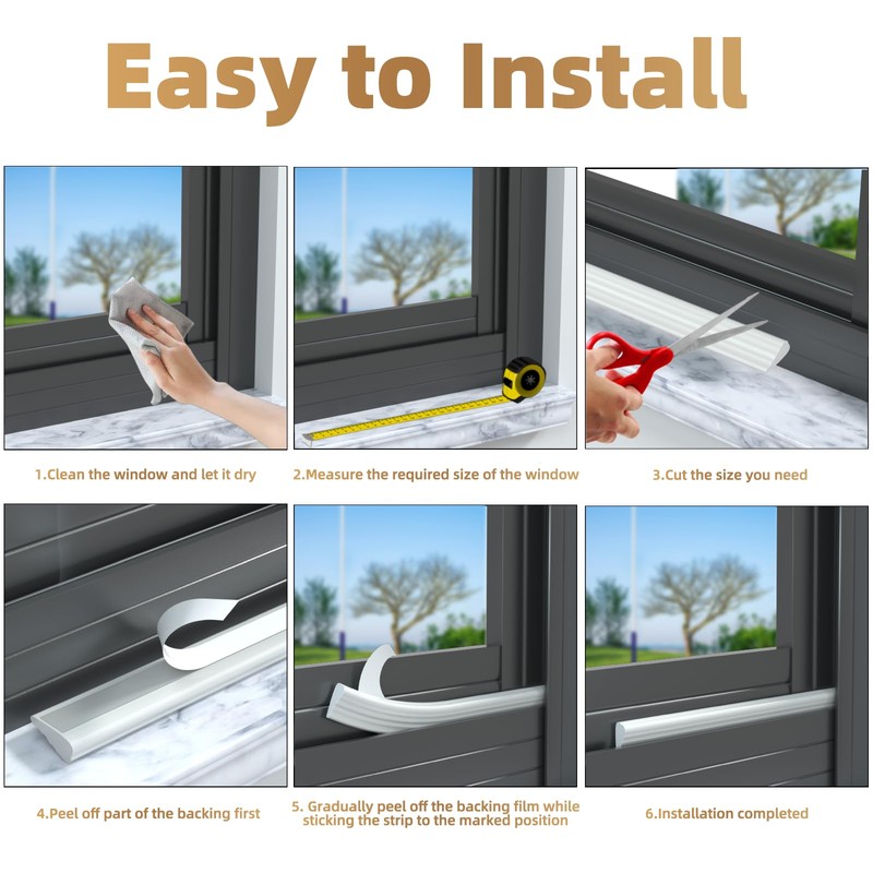 KNEELISA 196” Wedge-Shape Foam Window Weather Stripping Door Seal Strip,Soundproofing