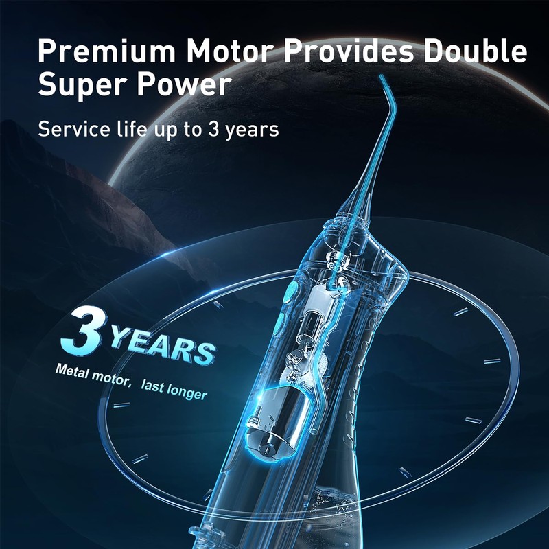 COSLUS Water Dental Flosser Teeth Pick C20(F5020E): Portable Cordless Oral