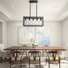 Lanhall 5-Light Kitchen Light Fixtures Black Farmhouse Chandelier Rectangular Dining