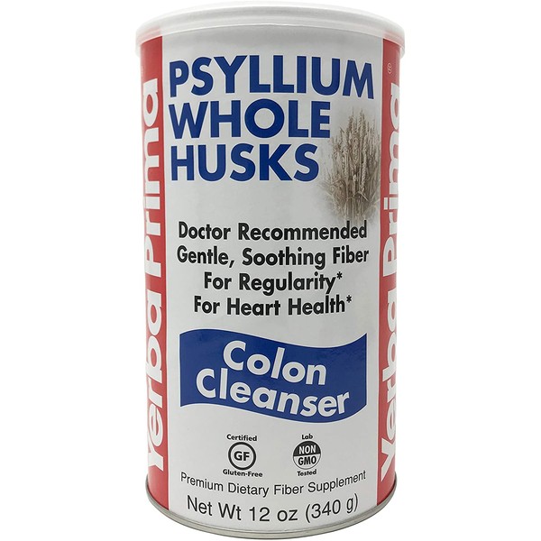 Yerba Prima Psyllium Whole Husks 12 oz (Pack of 1) - Colon Cleanser Fiber Supplement