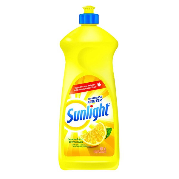 Sunlight 2458283 Sunlight Standard Dishwashing Liquid, Lemon Fresh, 800mL, Yellow