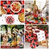 Disposable Christmas Table Cloth, Buffalo Plaid Style Oil Proof Plastic