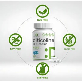 Citicoline Cdp Colina 1000mg Energía Cerebral 120 Americano Sabor Sin Sabor