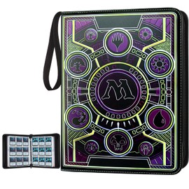 MTGPRO 9 Pocket Card Binder,Trading Card Binder Premium 720 Double PU Card Collection Binder with Sleeves,Card Folder for MTG, TCG, Sports Cards, (Purple)